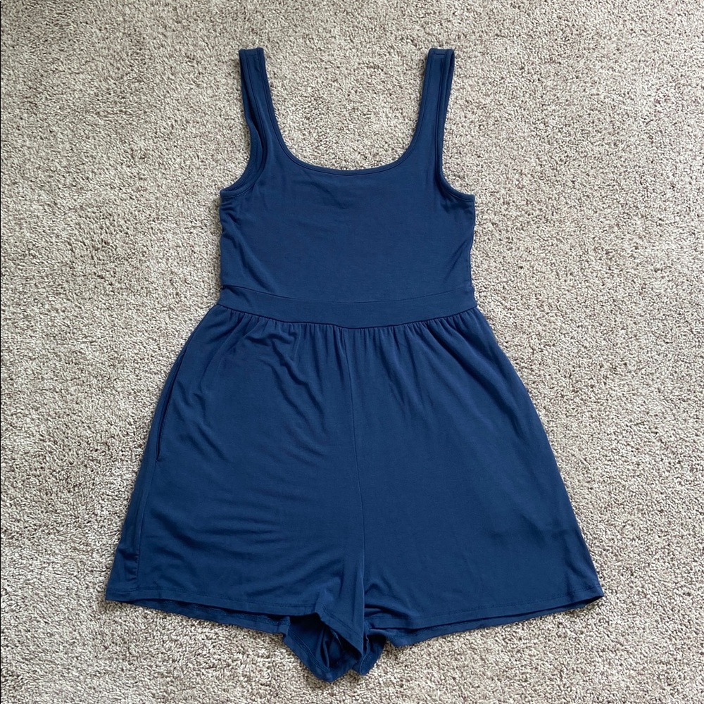 c’est moi • Blue Sleeveless Romper Made with Bamboo